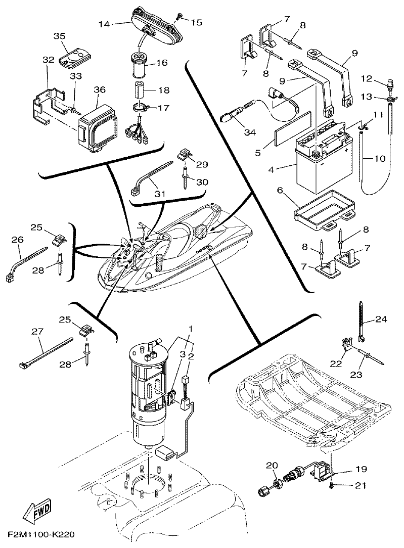 Yamaha VX18002011(2) ELECTRICAL 3 parts diagram